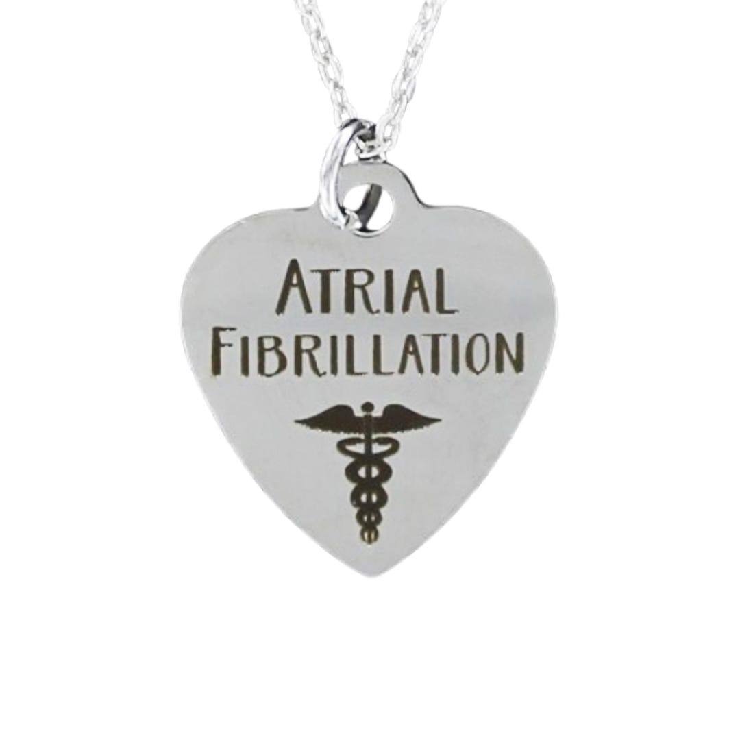Atrial Fibrillation Medical Alert Necklace – Stainless Steel Heart ...