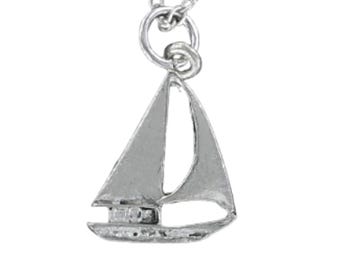Sailboat Necklace Pewter Boat Pendant Nautical Jewelry Ocean Gift