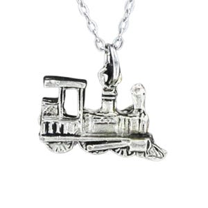 LOCOMOTIVE Necklace - Pewter Cable Chain Choice of Length - TRAIN Choo Choo Steam Engine