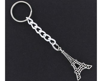 Eiffel Tower Metal Keyring Car Keys House Key Chain Keychain Filigree Open Alloy Strong Split Ring