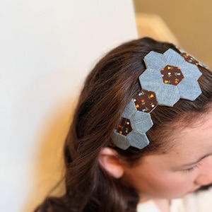 Boho Hexie Headband Pattern | Beginner Slow Stitching English Paper Piecing Hexagon Project | Hand Sewing Only | EPP PDF |
