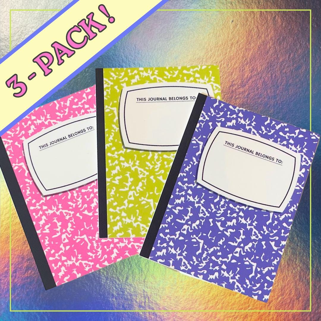 Mini Composition Notebook 3-sticker Pack - Etsy