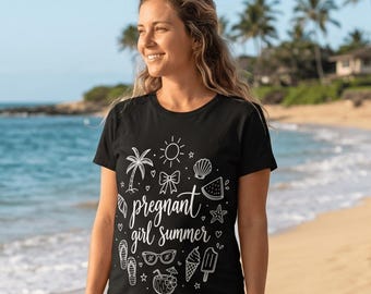 Camiseta estampada de verano para embarazadas, regalo divertido para anunciar el embarazo