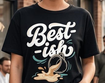 Camiseta BESTISH con estampado de charco de café derramado, camiseta divertida para amantes de la cafeína.
