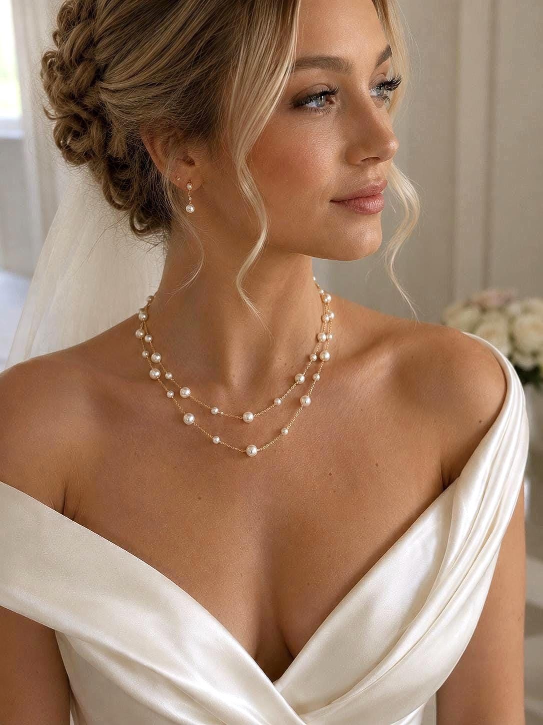 necklace for strapless bridesmaid dress Bridal The delicacy and sparkle Calf Width:12.6 in quietly_retired 2000s dresses for clubs!🙏🏼