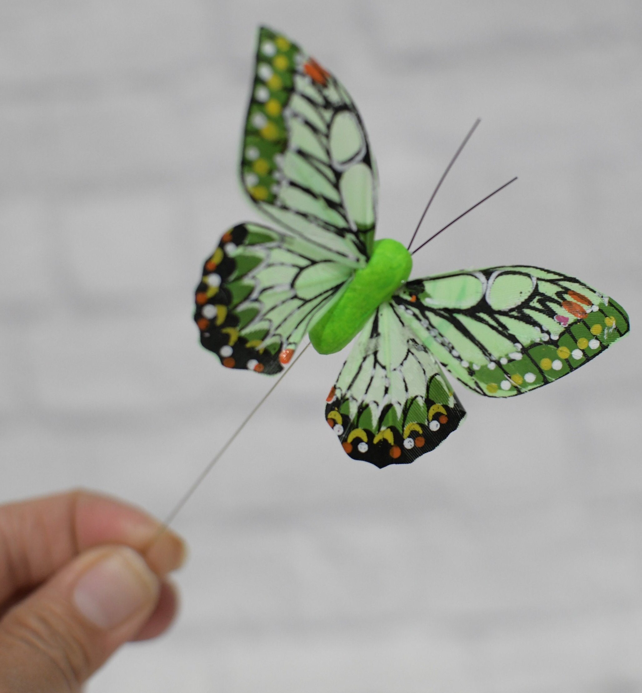 Feather Butterflies Monarch Assorted Colors Artificial Vibrant Etsy