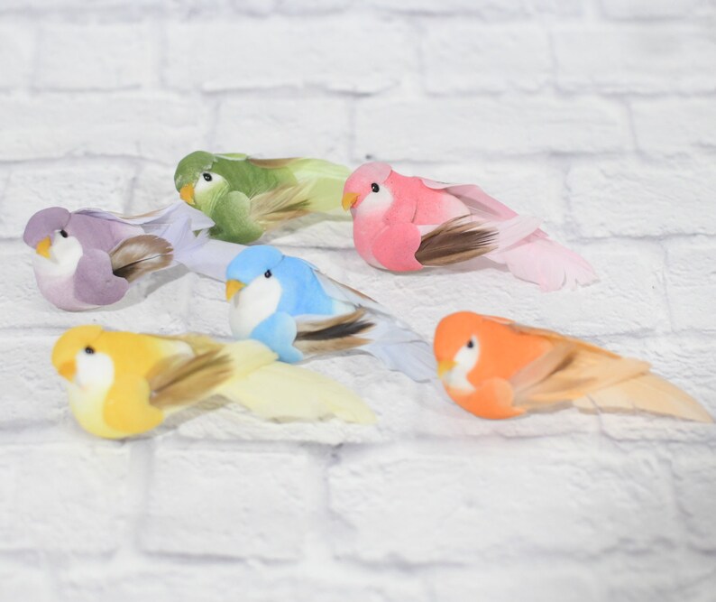 Artificial Birds Assorted Colors Fake Decorative Craft Etsy
