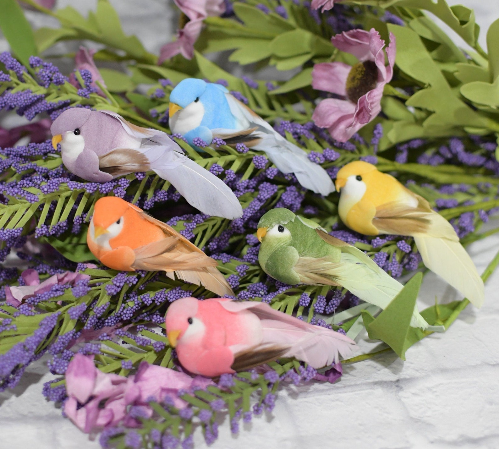 Artificial Birds Assorted Colors Fake Decorative Craft Etsy