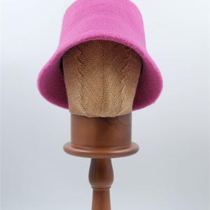 Felted Wool Bucket Hat, Minimalist Winter Cloche, Soft Warm Fashion Accessory