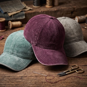 Soft Cotton Corduroy Baseball Cap, Minimalist Dad Hat, Unisex Casual Headwear