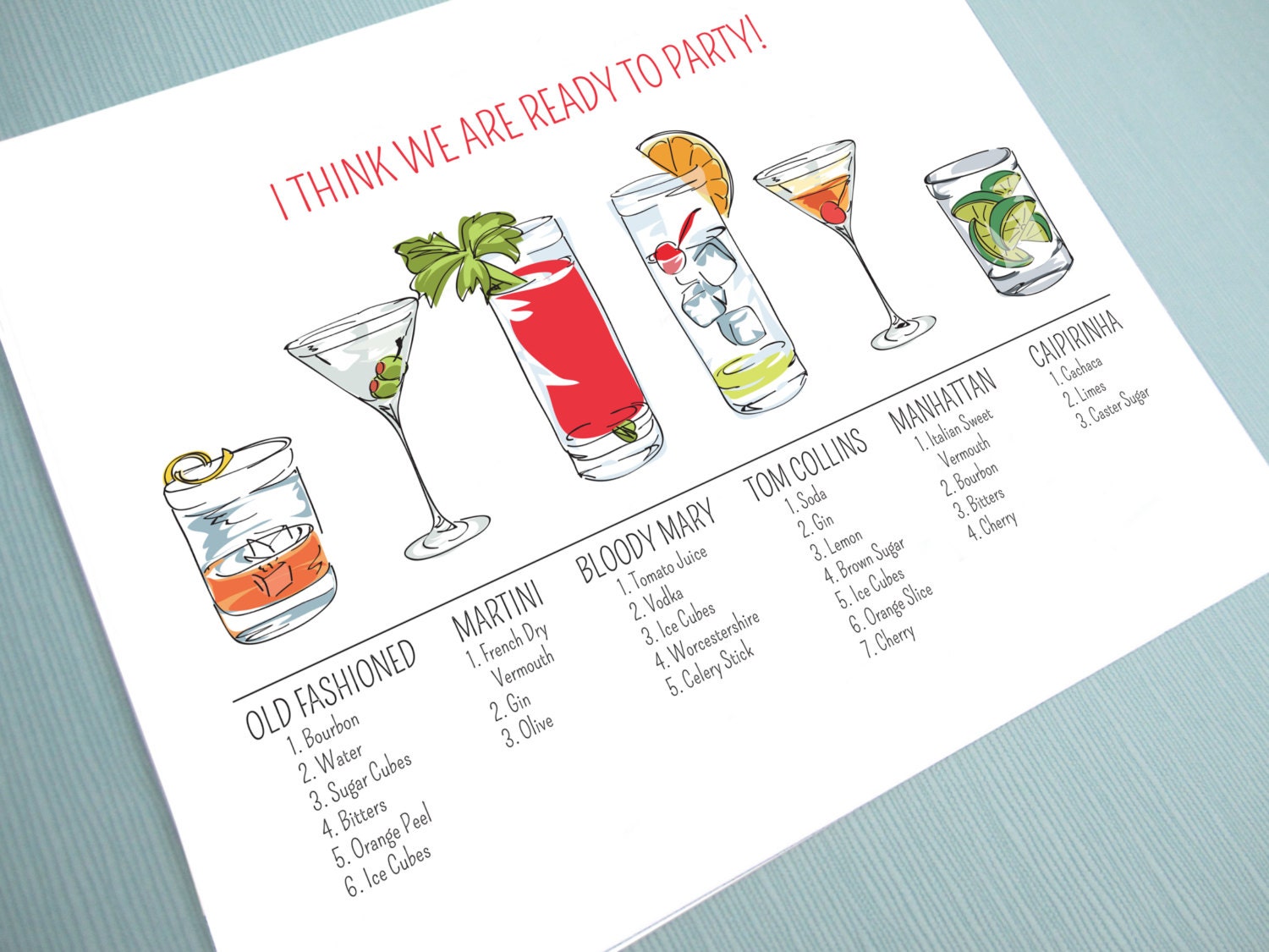 Geburtstag Karte Humorvoll Cocktailkarte ich glaube wir Etsy
