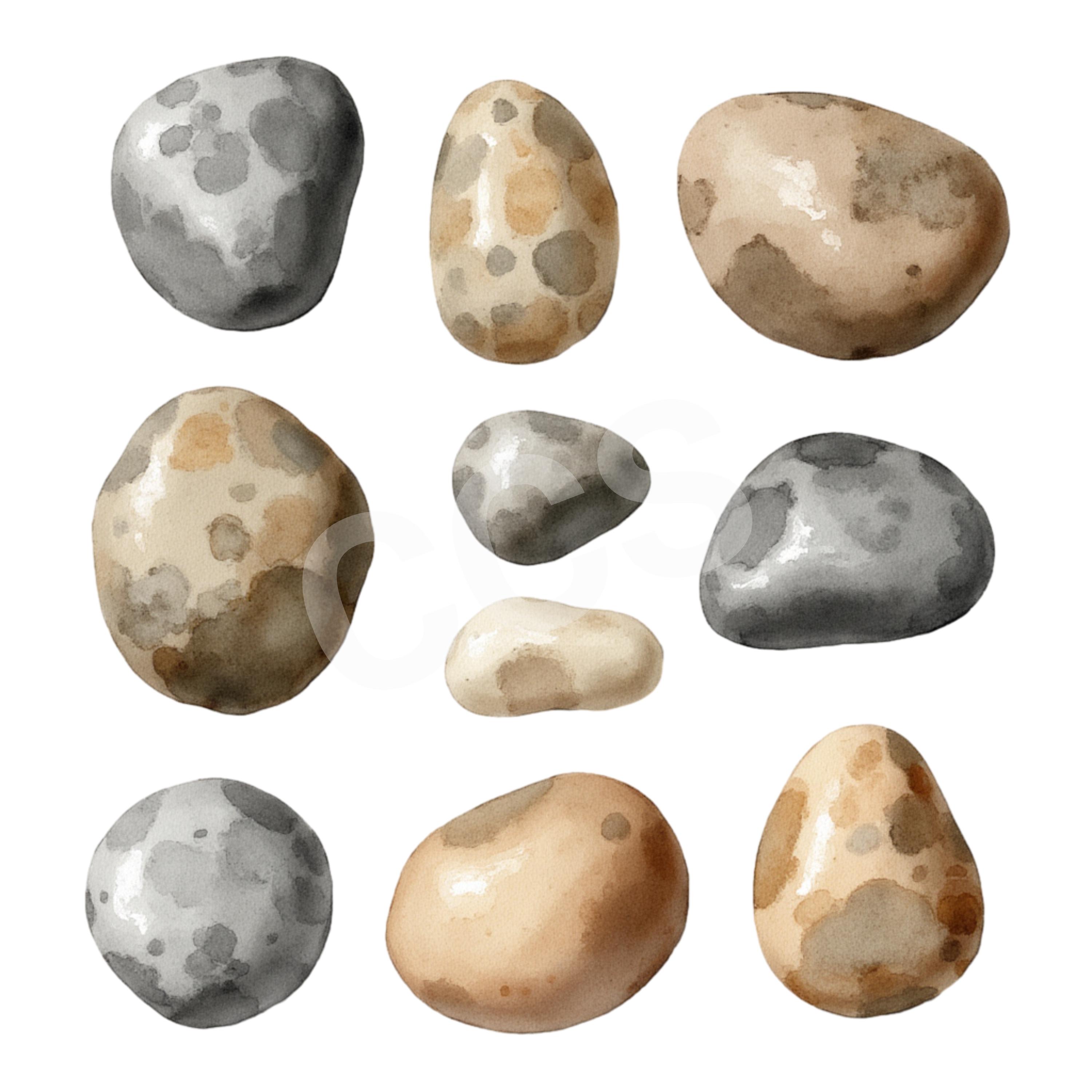 Watercolor Geology Clipart Bundle – Rocks, Minerals, Fossils (digital ...