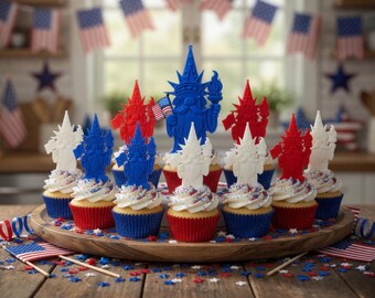 Patriotic Gnome Cupcake Toppers