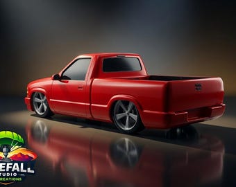 1:18 Custom Red Chevy Truck S10 model Mini Truck