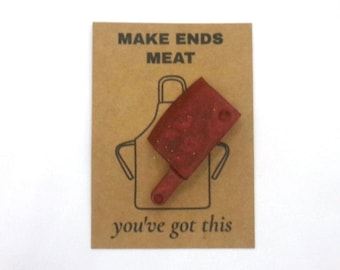 Cadeau drôle de couperet à viande | de poche Humour noir | Blague sur le couteau de boucher | cadeau original | Cadeau bâillon | Bibelots torsadés | Bas de Noël