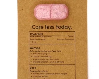 Funny Pill Charm Card | Prescription: Hard Pass / IDGAF / A Backbone | Snarky Gift for Friend | 3 for 15 | Twisted Trinkets