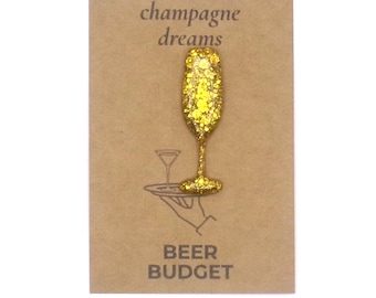 Champagne Glass Charm Card | Funny Encouragement Gift | Pour Decisions | Twisted Trinkets
