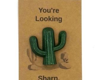Cactus Pocket Hug | Funny Encouraging Gift | “Stay Sharp” Charm | Twisted Trinkets | Small Gift Idea | 3 for 15 Bundle