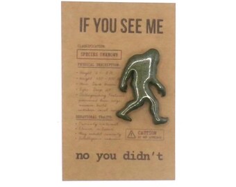 Funny Bigfoot Charm Gift • Sasquatch Friendship Pocket Hug • Cryptid Trinket Card • Weird Best Friend Gift • Twisted Trinkets • 3 for 15
