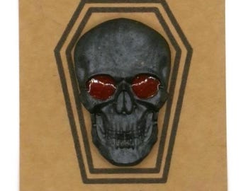 Skull Pocket Charm Card | Funny Goth Gift | Mildly Concerning Trinket | Glow Skull Charm | Twisted Trinkets | 3 for 15 Bundle