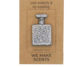 Twisted Trinkets Perfume Bottle Charm Card • Funny Pocket Hug Gift • “We Make Scents” • Mildly Concerning Friendship Charm