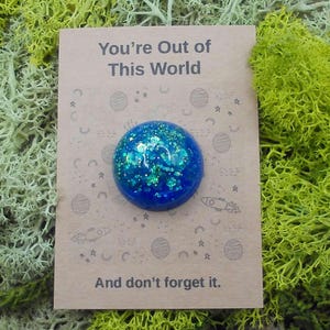 Handmade Resin Earth Pocket Charm | Emotional Support Charm | Geek Gift | Twisted Trinkets