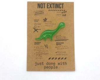 Charm de poche dinosaure phosphorescent | Cadeau impertinent dinosaure | Copain de bureau amusant | Petit dinosaure Big Mood | Bibelots torsadés | Cadeau collègue