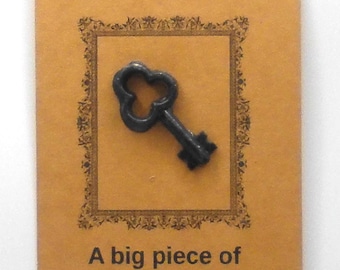 Cadeau pour clé avec breloque de poche • Vous m'avez trouvé • Jeton d'amour cadenas et clé • Cadeau interurbain • Carte avec breloque petite clé • Cadeau de l'amitié • Bibelots torsadés