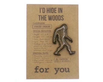 Bigfoot Charm Pocket Hug Gift • Cryptid Friendship Trinket • Funny Sasquatch Charm Card • Twisted Trinkets • Snarky Gift for Friend