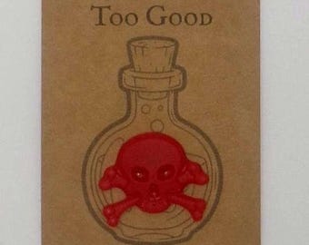 Poison Bottle Skull Charm | Funny Pocket Charm Gift | Twisted Trinkets | Mildly Concerning Tiny Gift | Snarky Friendship Charm