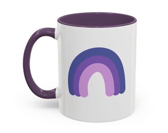 Purple Rainbow Illustration Mug | Accent Coffee Mug (11oz, 15oz)