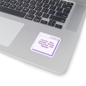 error 404 normal brain function not found epilepsy Sticker | Computer Window Design, Purple Kiss-Cut afbeelding 2