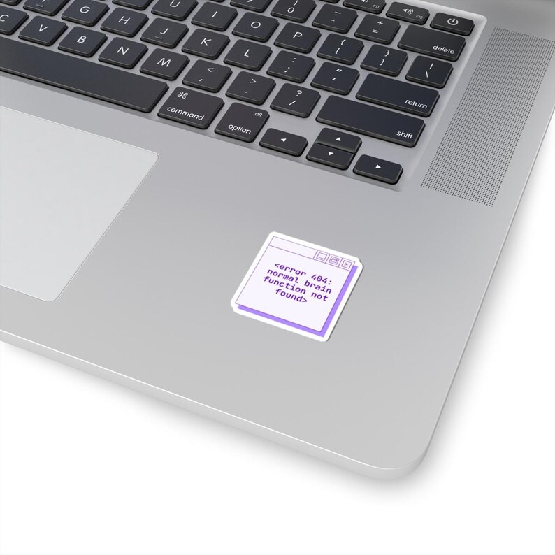 error 404 normal brain function not found epilepsy Sticker | Computer Window Design, Purple Kiss-Cut afbeelding 5