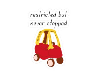 Restricted But Never Stopped Cooper Car Sticker | Kiss-Cut Vinyl Sticker
