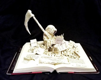 Custom Book Sculpture--paper sculptures out of your favorite story