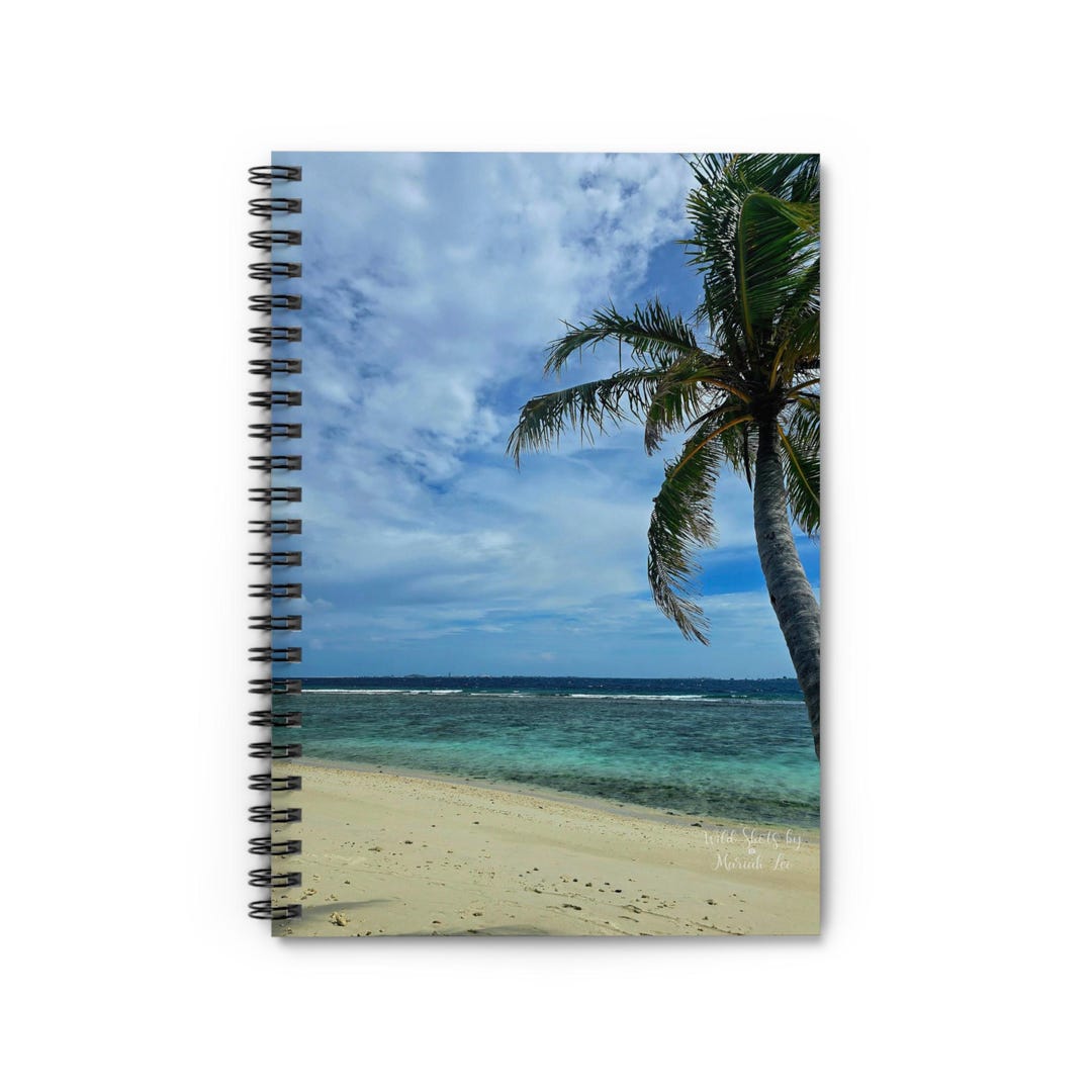 Tropical Palm Beach Spiral Notebook | Ruled Line - Etsy