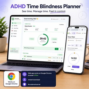 ADHD Time Blindness Planner | Time Management Web App | Visual Time Budget | Daily Schedule Planner | Executive Function Tool | ADHD Adults