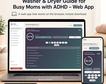 Laundry Organization Web App for ADHD | Washer & Dryer Guide (Digital Download)