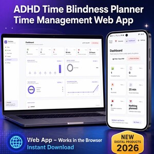 ADHD Time Blindness Planner | Time Management Web App | Visual Time Budget | Daily Schedule Planner | Executive Function Tool | ADHD Adults