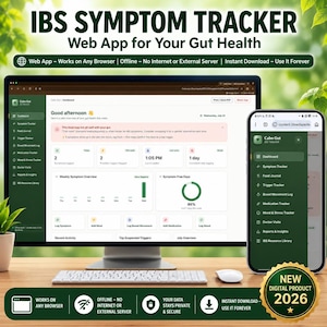 IBS Symptom Tracker Digestive Health Symptom Journal Doctor Appointment Planner Chronic Pain Symptom Diary Log Web App IBS Flare Log Tracker