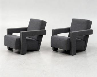 Gerrit Rietveld Utrecht Sillones para Cassina Italia Par