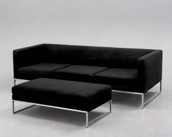 Antonio Citterio strakke bankstel B&B Italia met poef