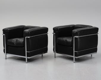 Le Corbusier, Pierre Jeanneret y Charlotte Perriand, un par de sillones 'LC2' para Cassina, Italia