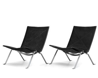 Poul Kjaerholm PK22 Chairs by E. Kold Christensen, Denmark 1960s Pair