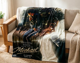 Manta macia com estampa de colagem de fotos de Michael Jackson "Making of a King".
