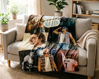 Manta personalizada Morgan Wallen, macia e com nome personalizado, presente de fã de música country.