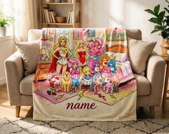 Manta personalizada dos Ursinhos Carinhosos, macia e com nome personalizado, ideal para presente de chá de bebê.