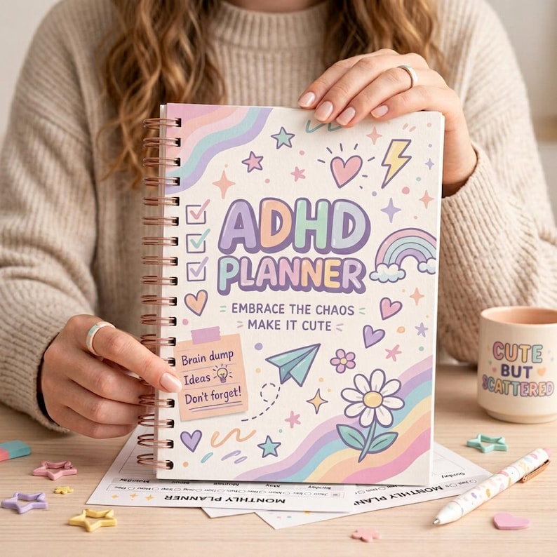 ADHD Planner Printable | Daily Weekly Monthly Planner PDF | Digital ...