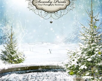 NEW ITEM 6ft x 6ft Vinyl Photography Backdrop / Custom Photography Prop / Oh Christmas Tree