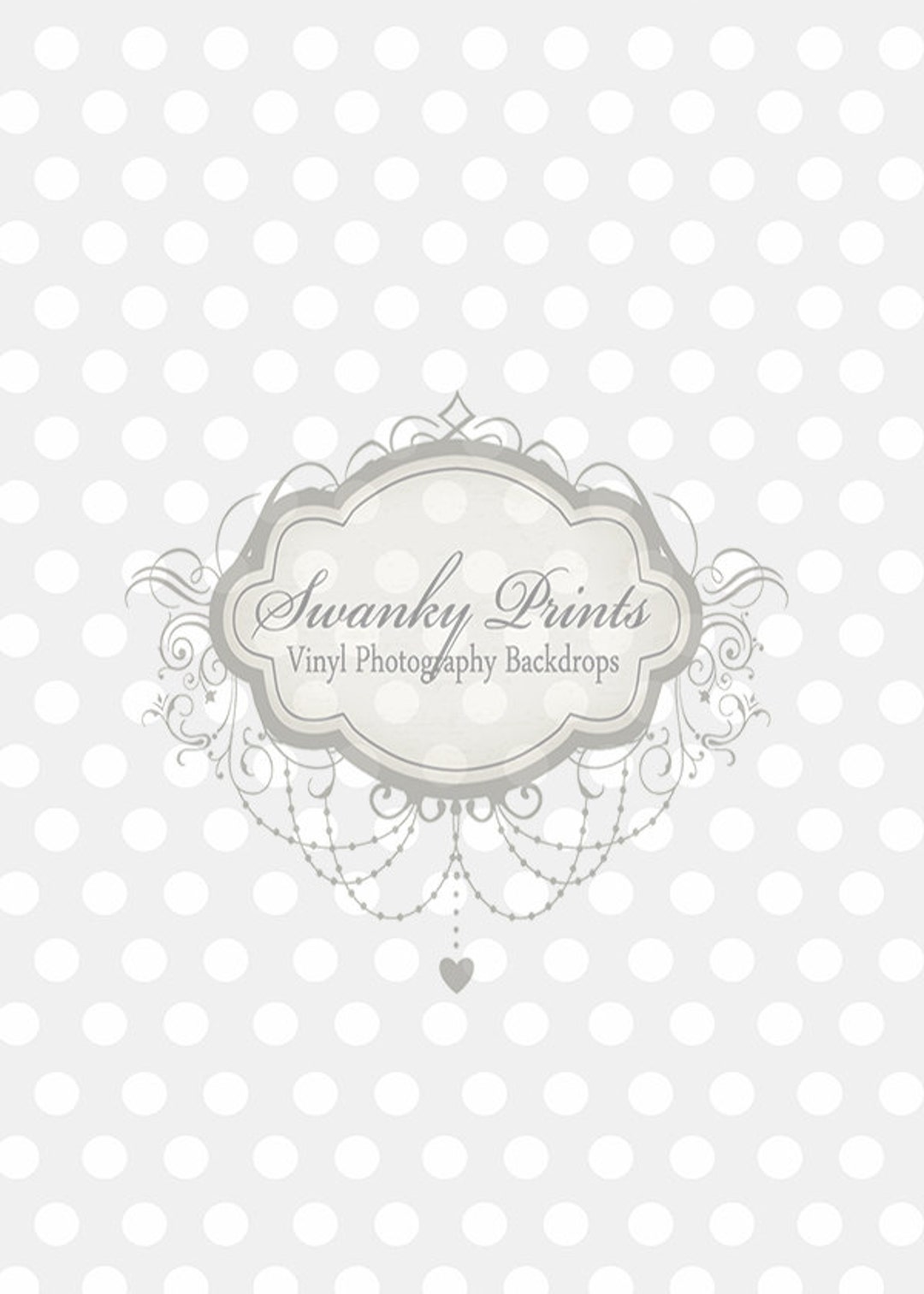 5ft X 7ft PRODUCT / Vinyl Photography Backdrop / Light Gray Polka Dots ...